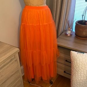 Anthropologie orange skirt